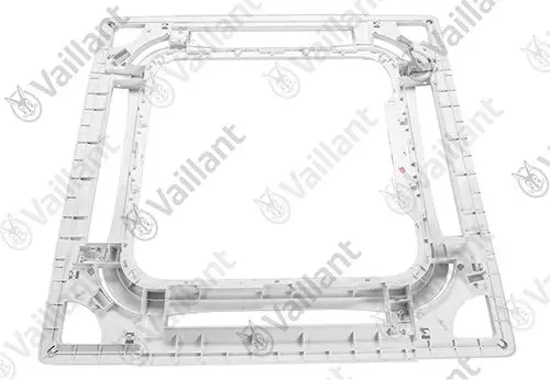 Vaillant Verkleidung, vorne für Klimagerät. Das Produkt ist ein quadratisches Kunststoffgehäuse mit verschiedenen Halterungen und Aussparungen.